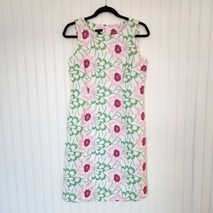Talbots Pink and Green Halter Sheath Dress for Wedding Guests
